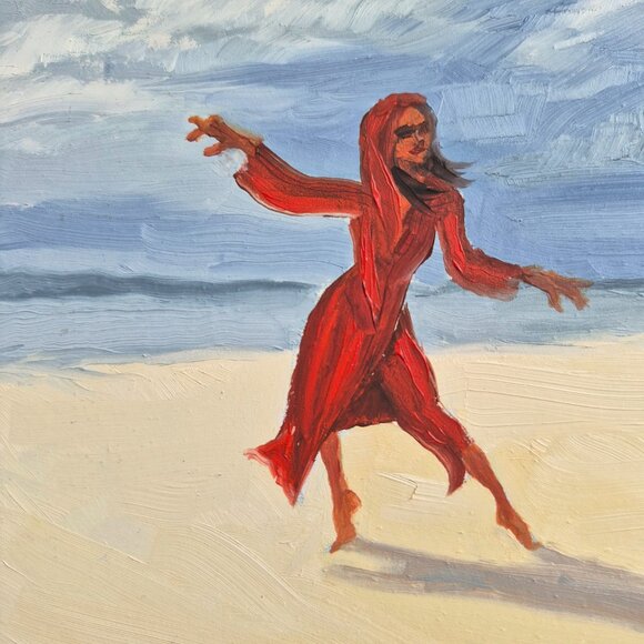 “Dancing With My Shadow” Original Oil Painting by Robin White on Wood Panel 10” - Picture 7 of 11